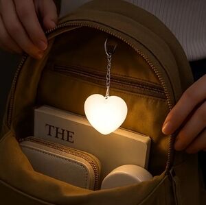White Heart Keychain Lights UP
